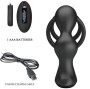 PRETTY LOVE - MARSHALL PENIS RING WITH VIBRATORY ANAL PLUG WITH REMOTE CONTROL