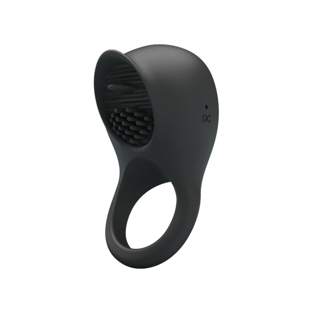 PRETTY LOVE - ANELLO VIBRANTE PER PENE CON LINGUA NERA