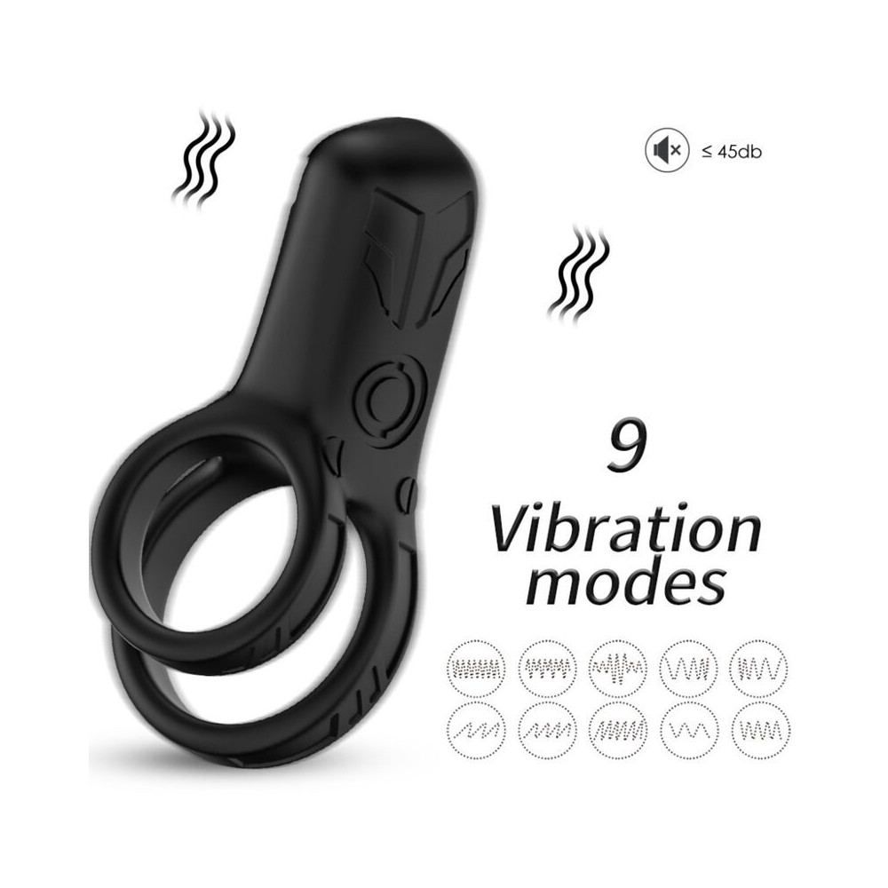 ARMONY - VIBRADOR DE ANEL DUPLO PRETO