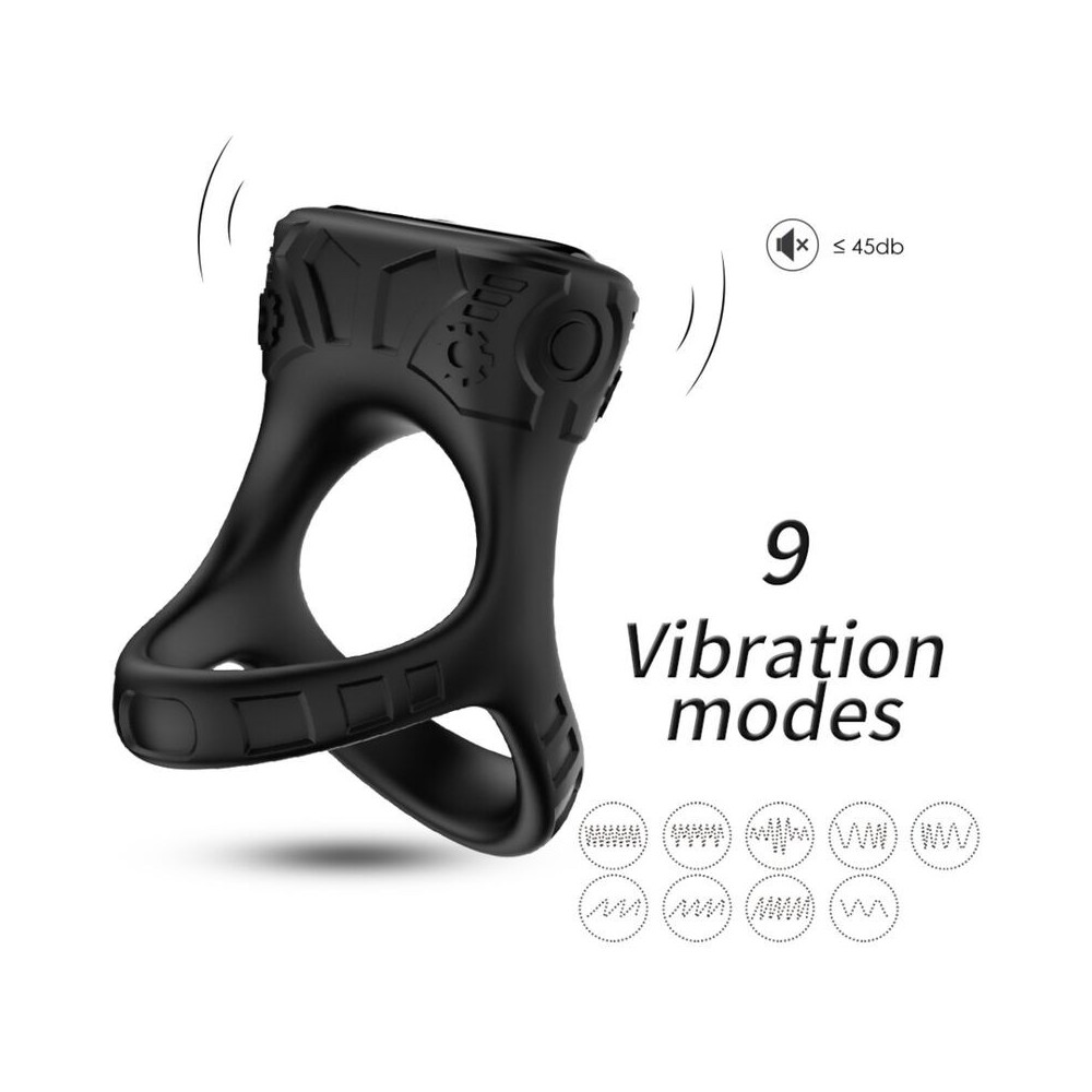 ARMONY - ANELLO VIBRATORE E MULTIPOSIZIONE NERO