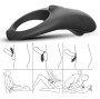 ARMONY - ANNEAU VIBRATEUR SHARK POUR COUPLES TÉLÉCOMMANDE NOIR