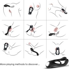 ARMONY - VEYRON DOUBLE VIBRATEUR ANNEAU JOUET POUR COUPLES TÉLÉCOMMANDE NOIR