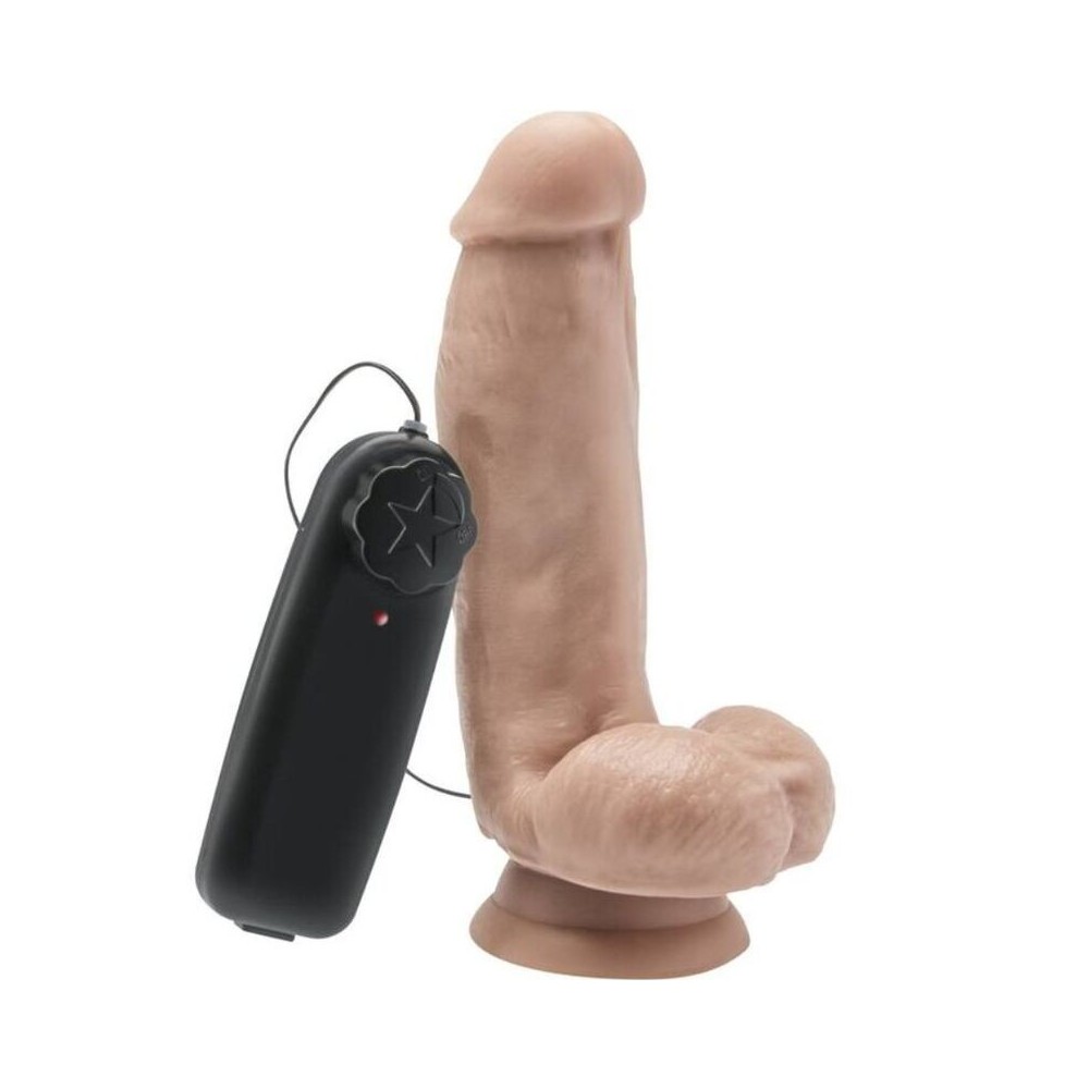 GET REAL - DILDO 12 CM COM BOLAS VIBRADOR PELE