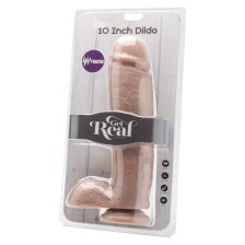 GET REAL - DILDO 25,5 CM COM BOLAS VIBRADOR PELE