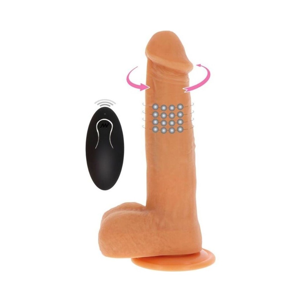 GET REAL - CONTAS ROTATIVAS VIBRANDO PELE DILDO