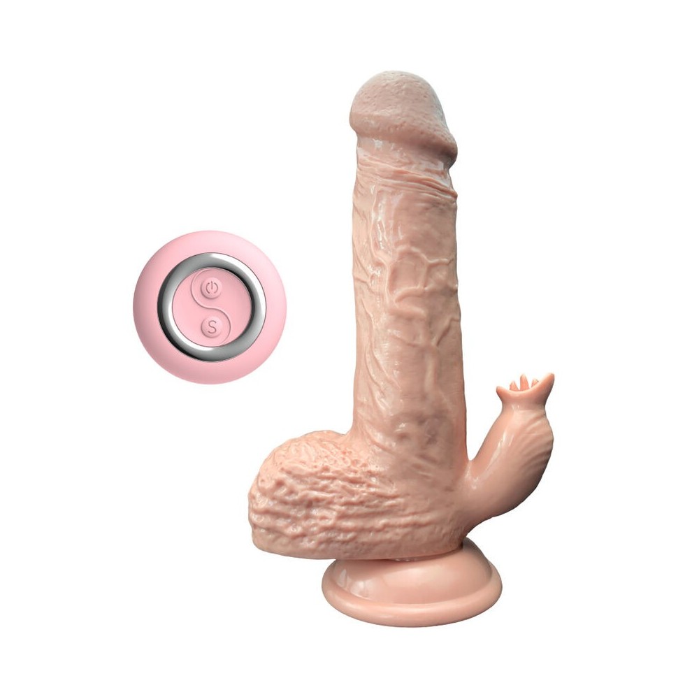 ARMONY - DILDO REALISTIC VIBRATOR & THRUSTING WITH STIMULATING TONGUE 19 CM