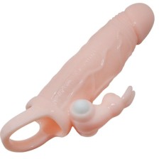 BAILE - BRAVE MAN PENIS COVER WITH RABBIT AND DOUBLE ENGINE FLESH 16.5 CM