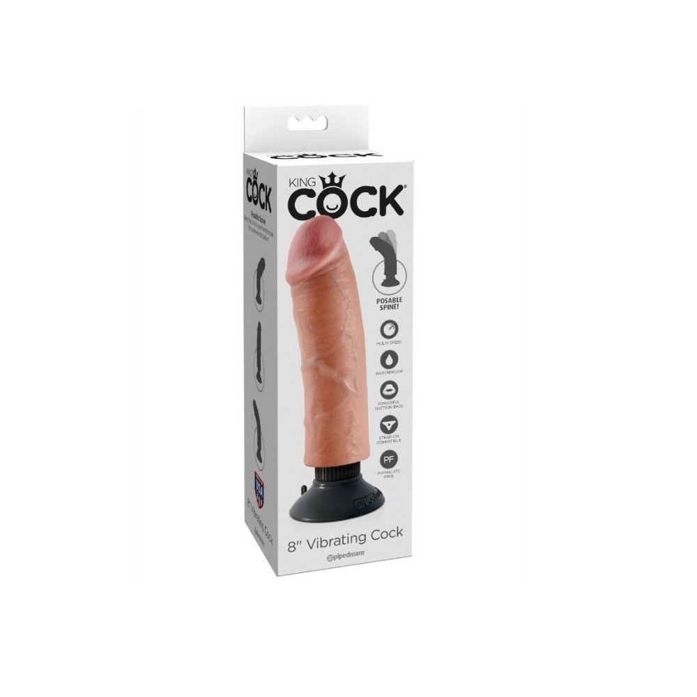 KING COCK - GODE VIBRATEUR 20.32 CM NATUREL