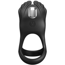 PRETTY LOVE - SILAS ANNEAU PÉNIS VIBRANT 7 VIBRATIONS SILICONE NOIR