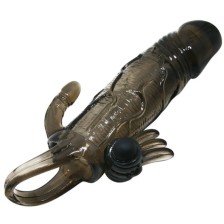 BAILE - BRAVE MAN PENIS COVER WITH CLIT AND ANAL STIMULATION DOUBLE BULLET BLACK 16.5 CM