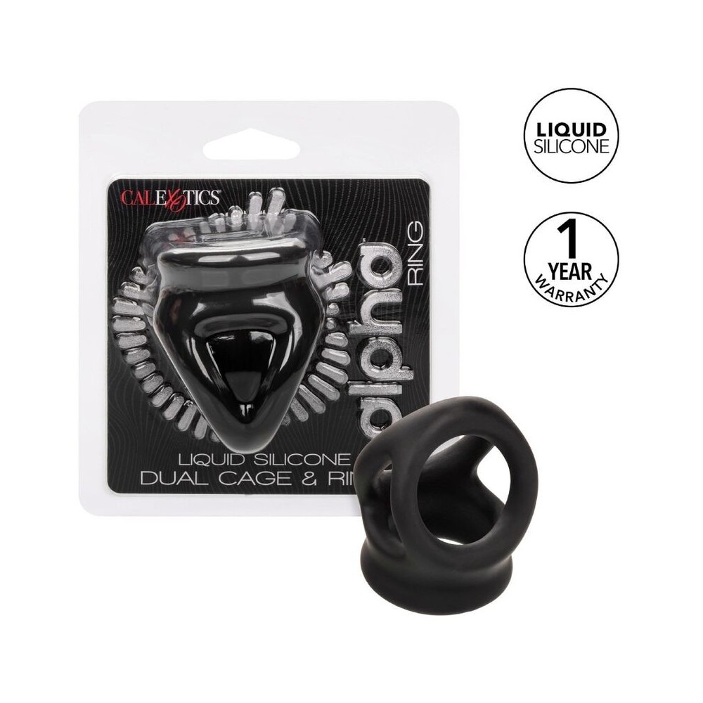 CALEXOTICS - ALPHA BAGUE DUAL CAGE NOIR