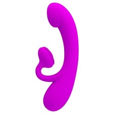 PRETTY LOVE - SINCERE VIBRATOR AND CLITORIS SUCKER PURPLE SILICONE