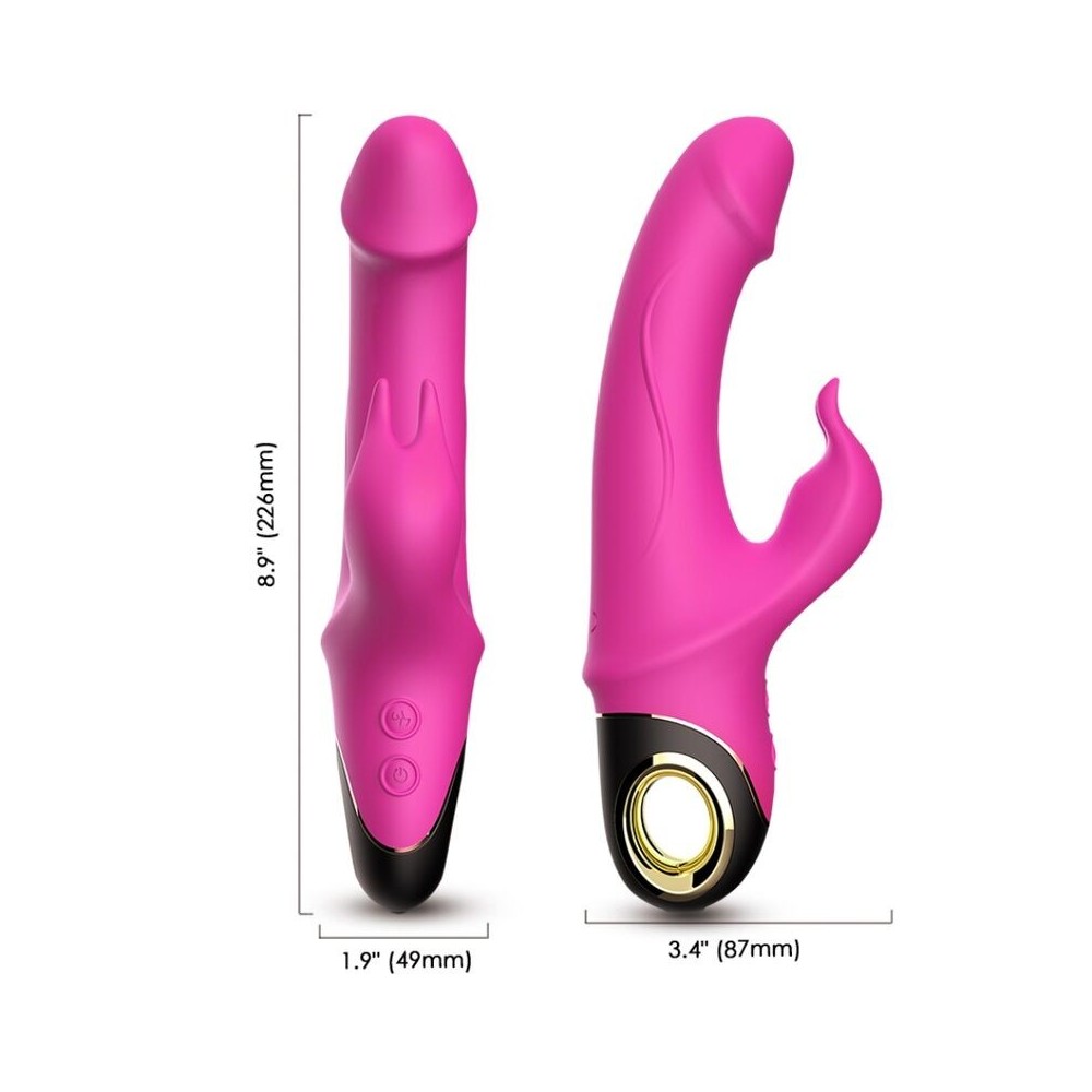 ARMONY - METEROR DILDO VIBRADOR COELHO ROTATOR FÚCSIA