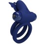 PRETTY LOVE - JAMELE DOUBLE ANNEAU AVEC VIBRATION & STIMULATEUR DE PAPILLON BLEU