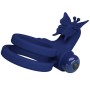 PRETTY LOVE - JAMELE DOUBLE RING WITH VIBRATION & BUTTERFLY STIMULATOR BLUE