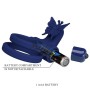 PRETTY LOVE - JAMELE DOUBLE RING WITH VIBRATION & BUTTERFLY STIMULATOR BLUE