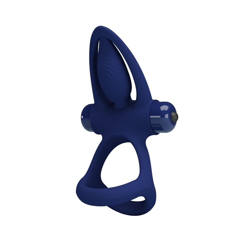 PRETTY LOVE - MAT DOPPIO ANELLO CON VIBRAZIONE E STIMOLATORE BLU