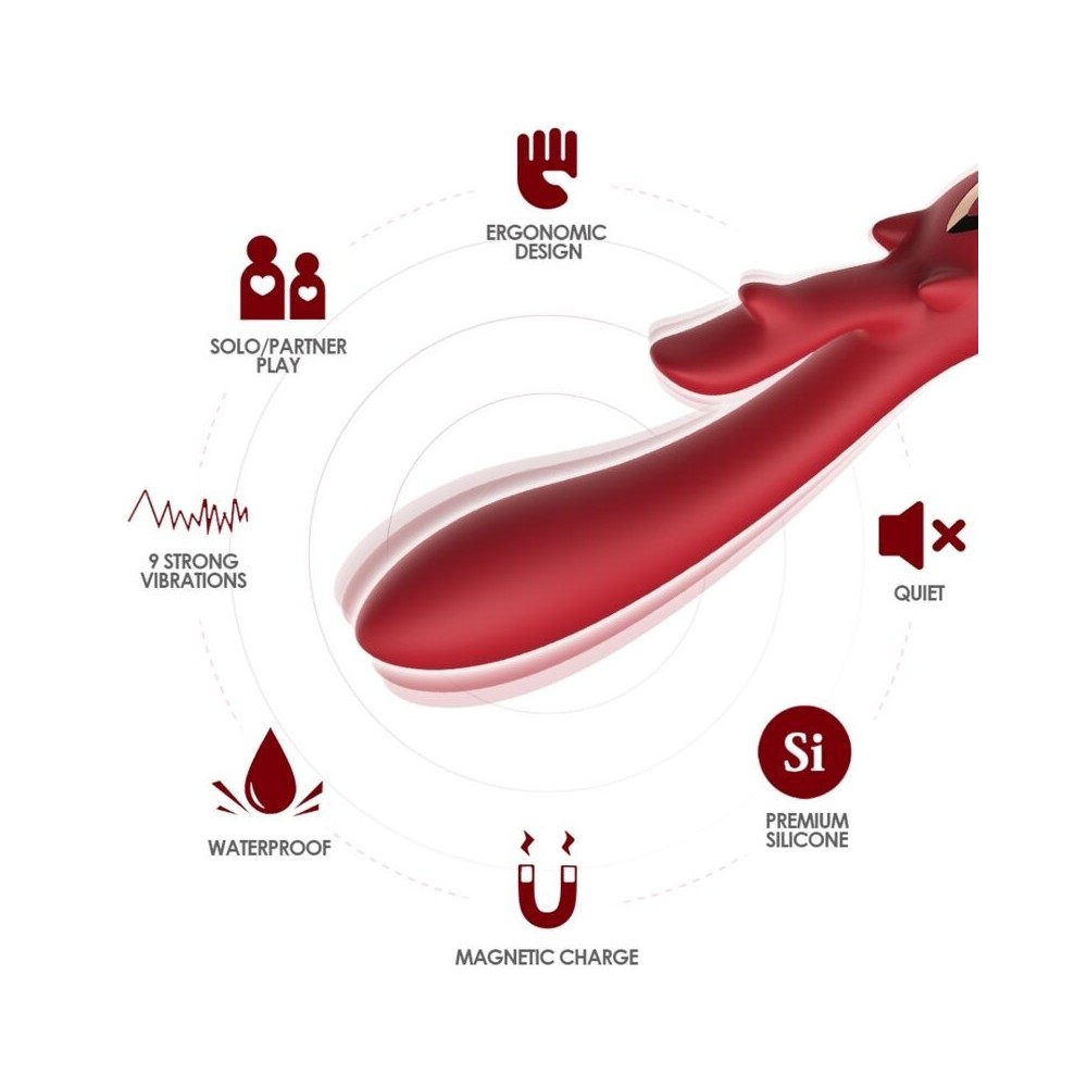 ARMONY - ELK VIBRATOR RABBIT CURVED RED