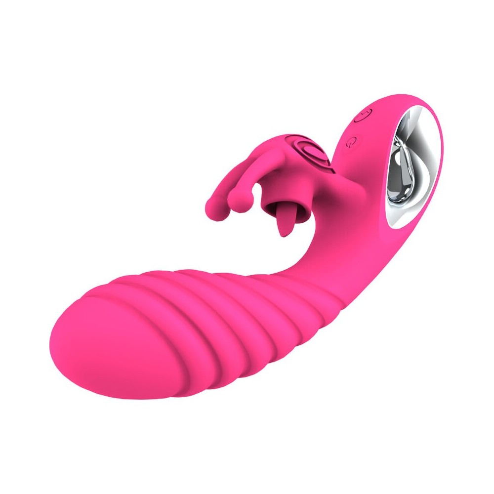 ARMONY - VIBRATORE VICKY RABBIT CON LINGUETTA TIRANTE FUCSIA