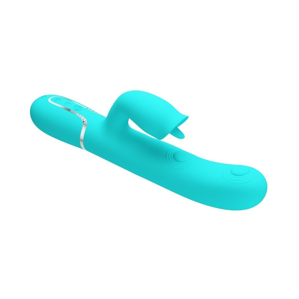 PRETTY LOVE - RABBIT VIBRATOR WITH LICKING AQUA GREEN