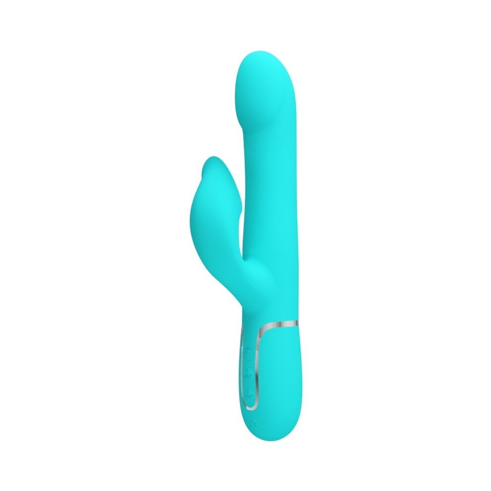 PRETTY LOVE - RABBIT VIBRATOR PEARLS AQUA GREEN