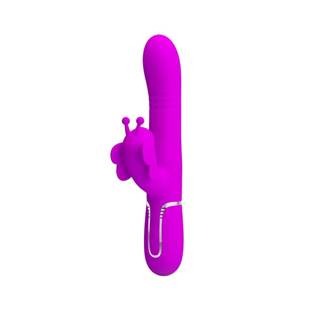 PRETTY LOVE - MULTIFUNCTION RABBIT VIBRATOR 4 IN 1 BUTTERFLY FUCHSIA