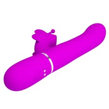 PRETTY LOVE - MULTIFUNCTION RABBIT VIBRATOR 4 IN 1 BUTTERFLY FUCHSIA