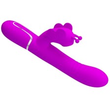 PRETTY LOVE - VIBRATORE MULTIFUNZIONE RABBIT 4 IN 1 FARFALLA FUCSIA