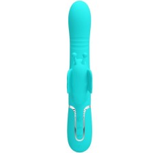 PRETTY LOVE - VIBRATORE MULTIFUNZIONE RABBIT 4 IN 1 FARFALLA VERDE ACQUA