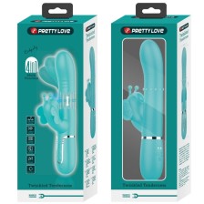 PRETTY LOVE - VIBRATEUR MULTIFONCTION LAPIN 4 EN 1 PAPILLON AQUA VERT