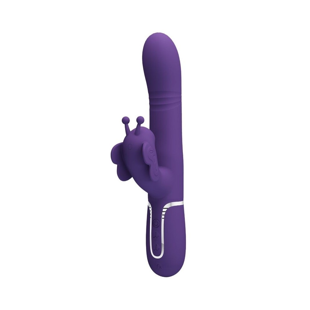 PRETTY LOVE - VIBRADOR COELHO MULTIFUNÇÕES 4 EM 1 BORBOLETA ROXO