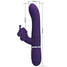 PRETTY LOVE - MULTIFUNCTION RABBIT VIBRATOR 4 IN 1 BUTTERFLY PURPLE