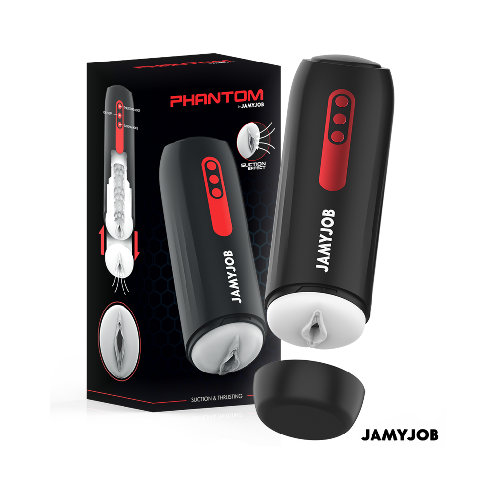 JAMYJOB - MASTURBATEUR VAGIN AUTOMATIQUE PHANTOM 5 MODES D'ASPIRATION ET DE POUSSE