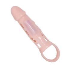 BAILE - PENIS EXTENDER COVER MIT VIBRATION UND NATÜRLICHEM GURT 13.5 CM