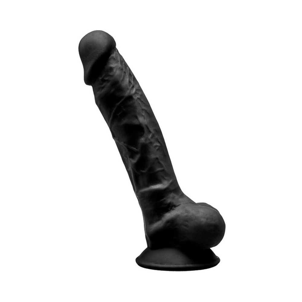 SILEXD - MODELL 1 REALISTISCHER PENIS PREMIUM SILEXPAN SILIKON SCHWARZ 17.5 CM