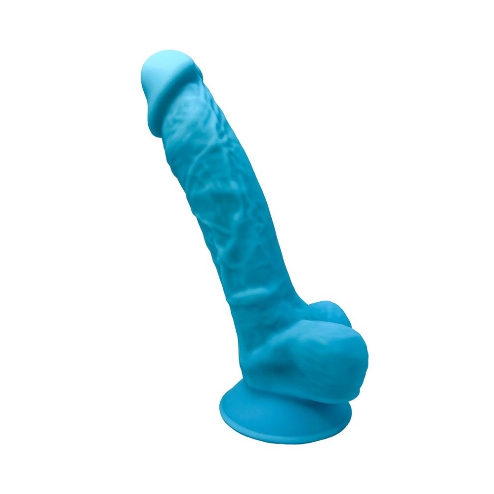 SILEXD - MODEL 1 REALISTIC PENIS PREMIUM SILEXPAN SILICONE BLUE 17.5 CM