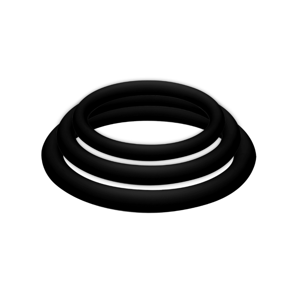 JOYDIVISION POTENZDUO - PLUS 3 BLACK RINGS SET - S, M, L