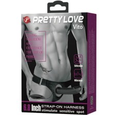 PRETTY LOVE - VITO STRAP ON CON DILDO CAVO E VIBRAZIONE 17.3 CM