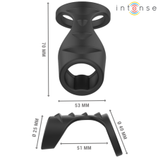 INTENSE - THEO DOUBLE SILICONE PENIS RING BLACK MODEL 4