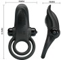 PRETTY LOVE - DOUBLE VIBRATING RING + CLITORIS STIMULATOR 10 VIBRATIONS BLACK