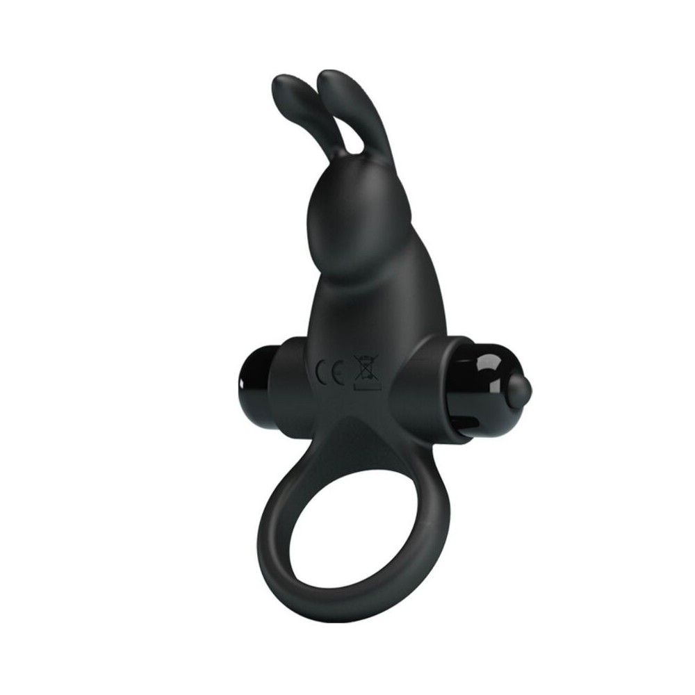 PRETTY LOVE - VIBRATIONSRING + RABBIT-KLITORIS-STIMULATOR 10 VIBRATIONEN SCHWARZ