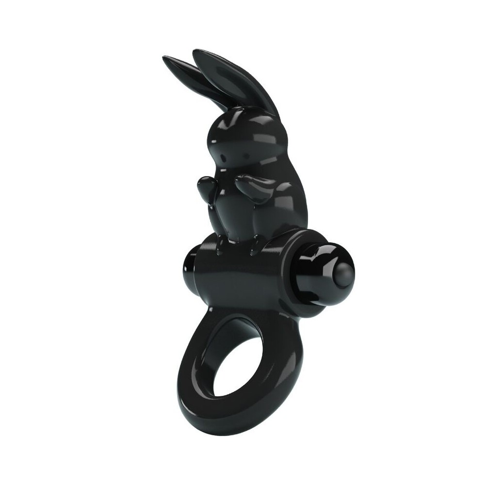 PRETTY LOVE - ANELLO VIBRATORE CONIGLIO ECCITANTE 10 VIBRAZIONI NERO