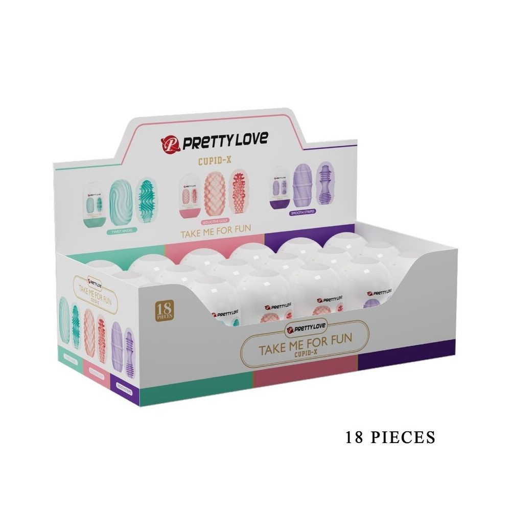 PRETTY LOVE - CUPID X 18 MASTURBATEURS POUR HOMMES DIFFÉRENTES TEXTURES