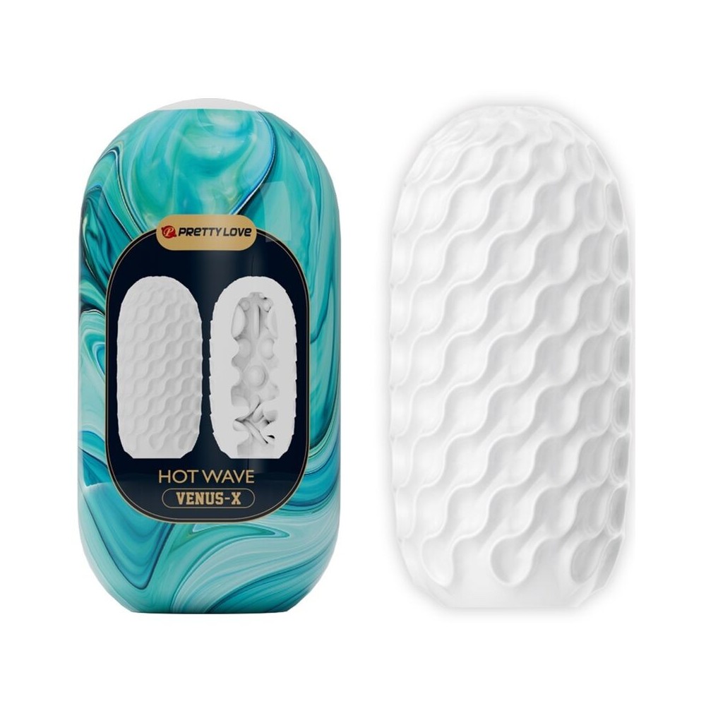 PRETTY LOVE - HOT WAVE SILICONE MALE MASTURBATOR WHITE