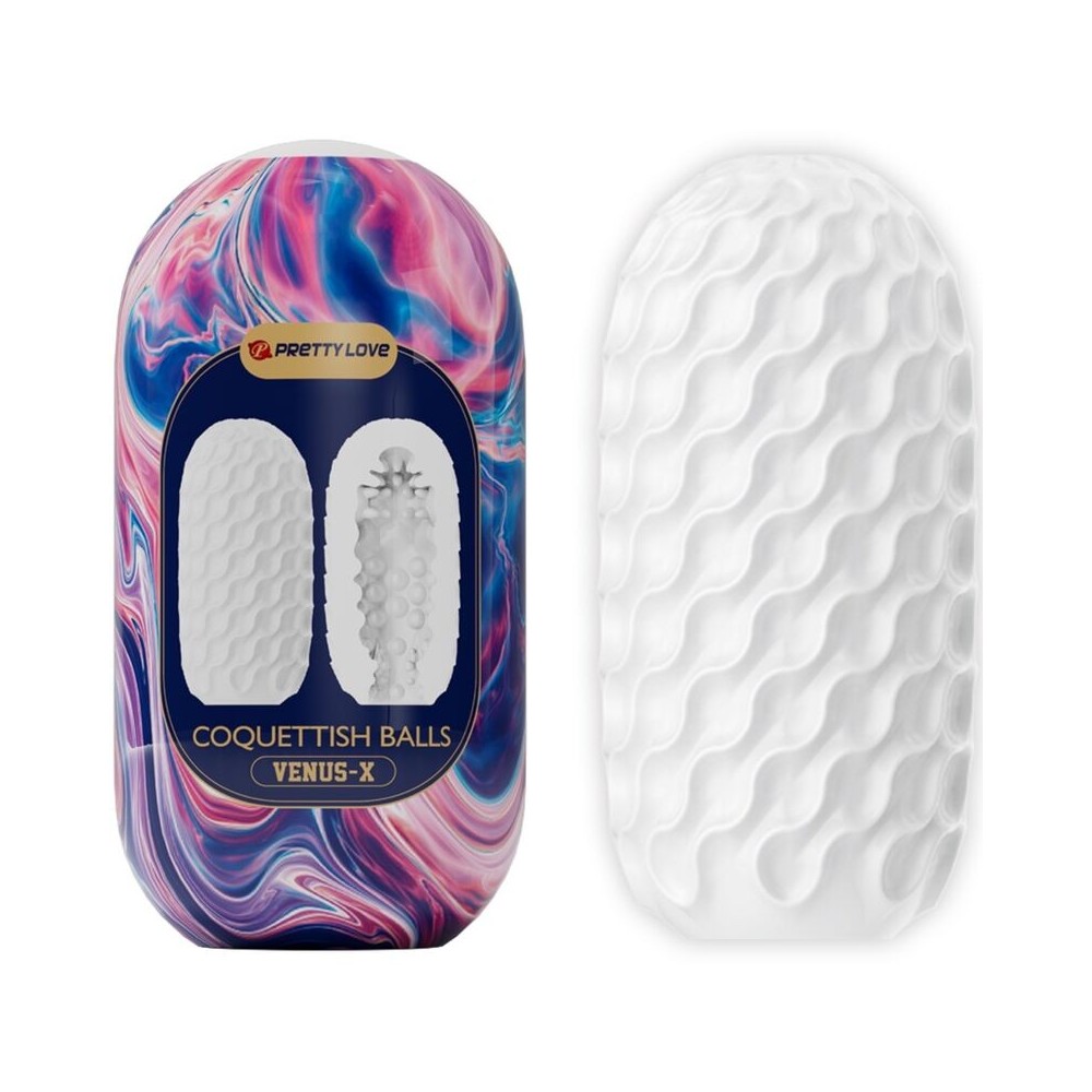 PRETTY LOVE - COQUETTISH BALLS MASTURBATEUR HOMME EN SILICONE BLANC