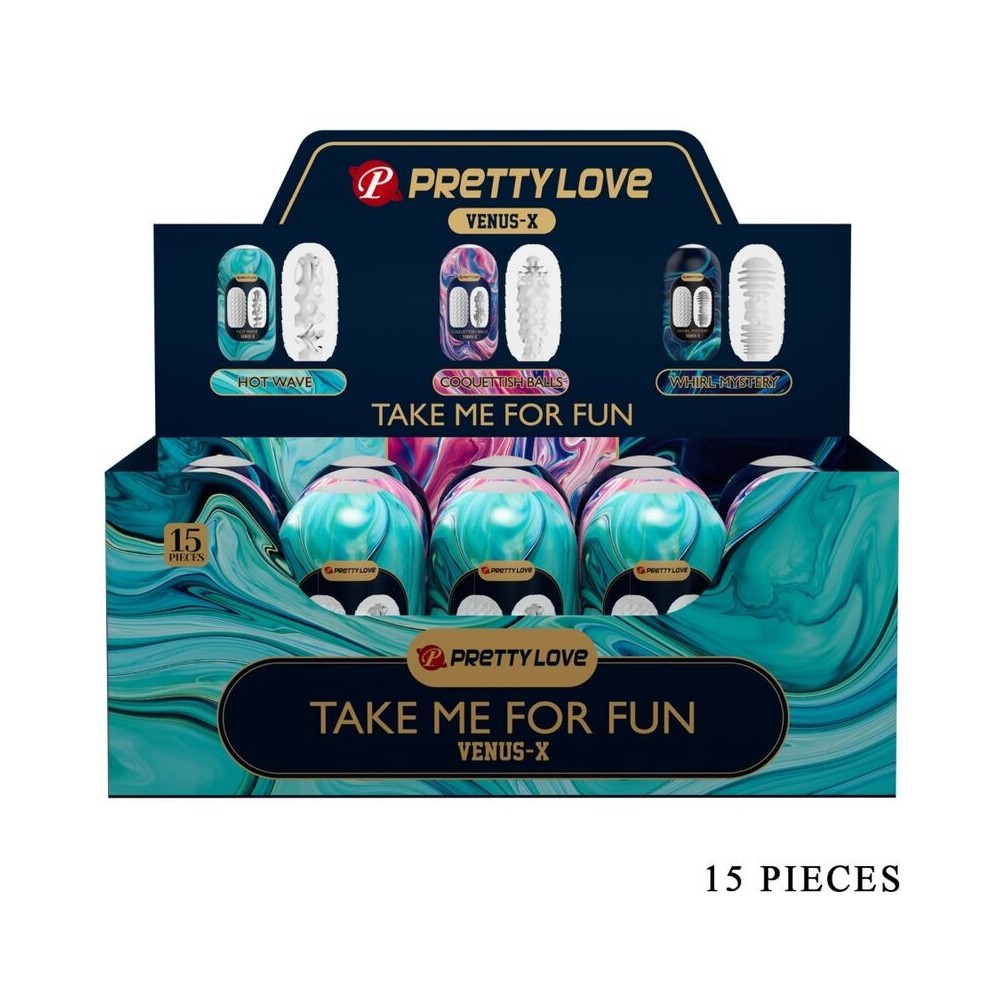 PRETTY LOVE - VENUS X 15 SILICONE MALE MASTURBATORS WHITE