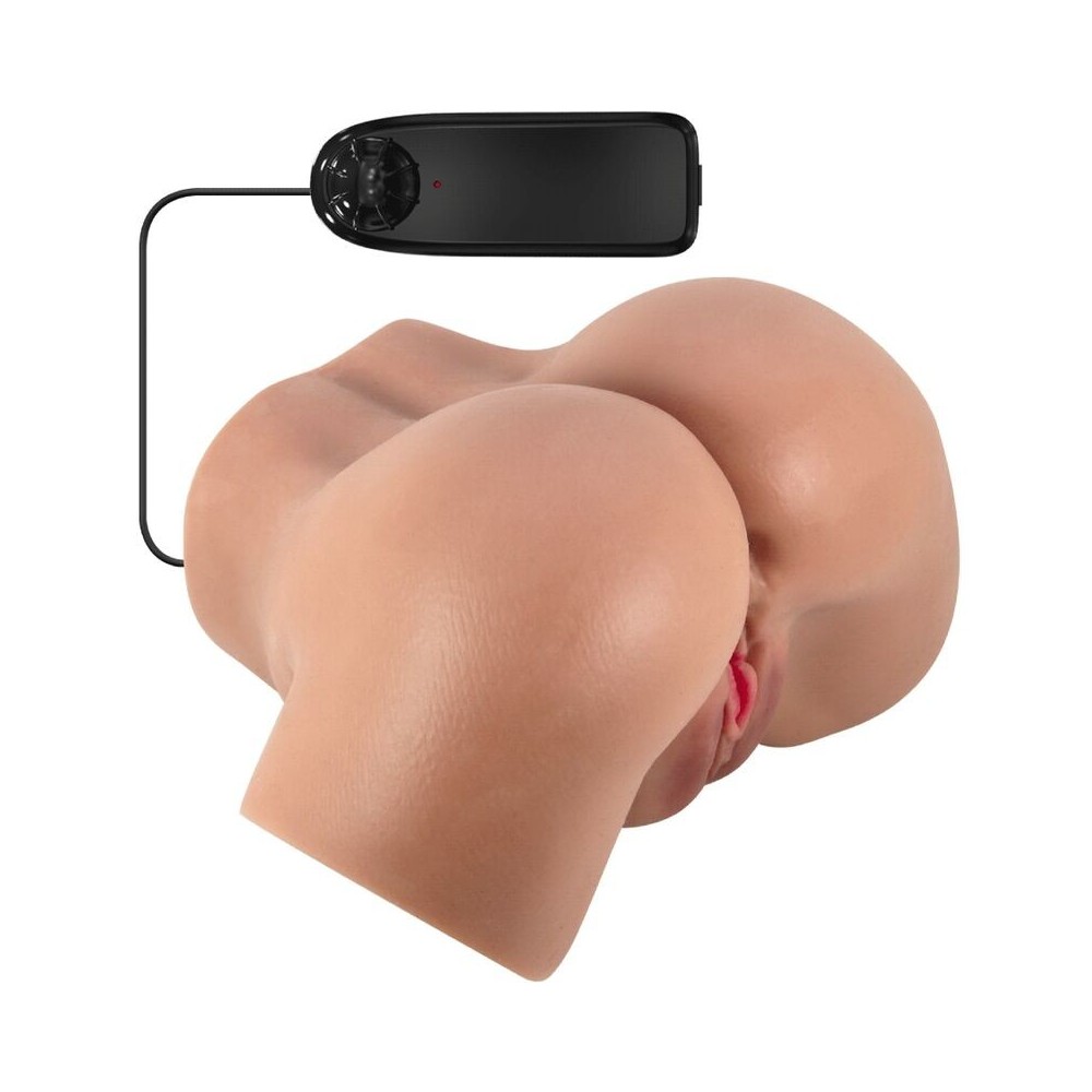 CRAZY BULL - VIBRADOR HAILEY BUTT COM CONTROLE REMOTO REALISTA DE VAGINA E ÂNUS