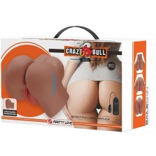CRAZY BULL - VIBRADOR HAILEY BUTT COM CONTROLE REMOTO REALISTA DE VAGINA E ÂNUS