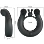 PRETTY LOVE - ANELLO VIBRANTE DAHLIA + STIMOLATORE CLITORIDEO 12 VIBRAZIONI NERO