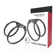 DARKNESS - LEATHER DOUBLE COCK RING